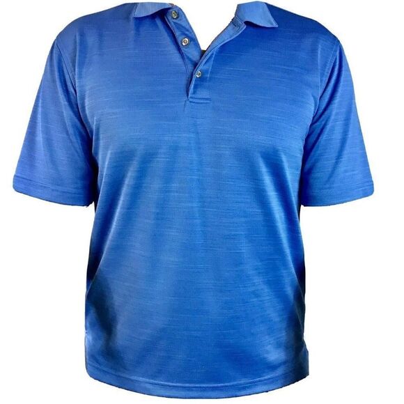 Kirkland Signature Men’s Baby Blue Polo Short Sleeve Shirt Size Medium Polyester - Picture 1 of 4